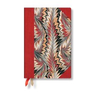 Rubedo (Cockerell Marbled Paper) Mini 18-month Horizontal Hardback Dayplanner 2025 (Elastic Band Closure)