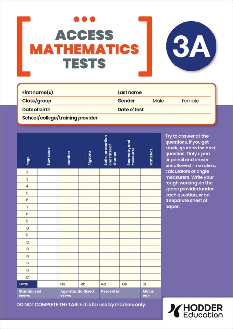 New Access Mathematics Test (AMT) 3A, PK10